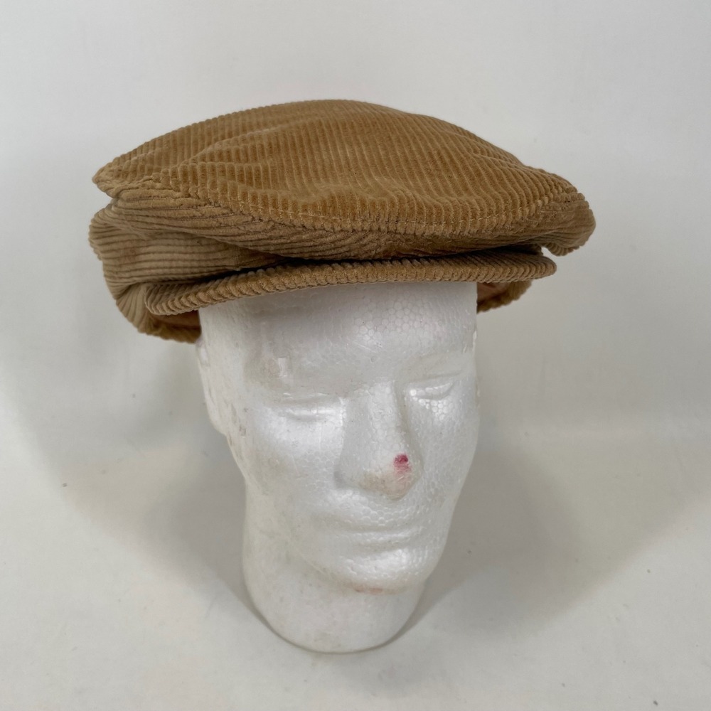 Dorfman Pacific Co Tan Corduroy Flat Cap 3M Thinsulate Lined Newsboy Hat Large